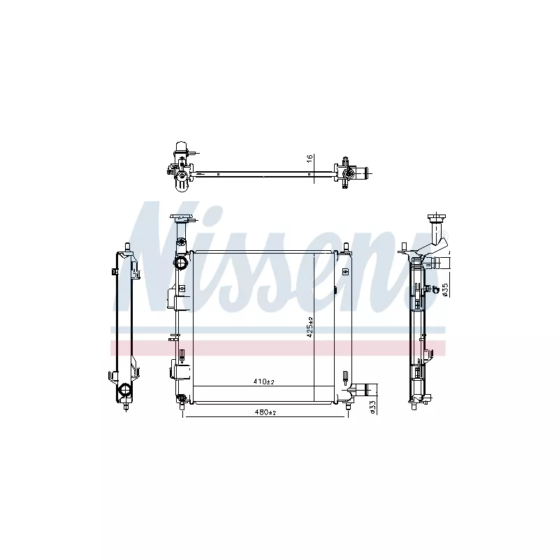 Radiateur, refroidissement du moteur NISSENS 607198