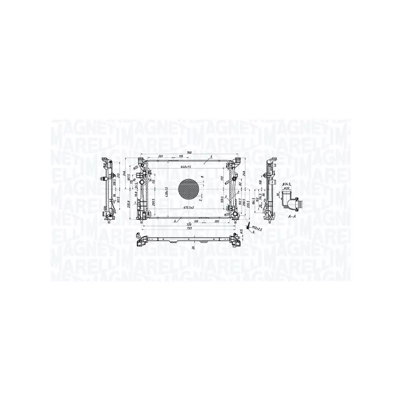 Radiateur, refroidissement du moteur MAGNETI MARELLI 350213220500
