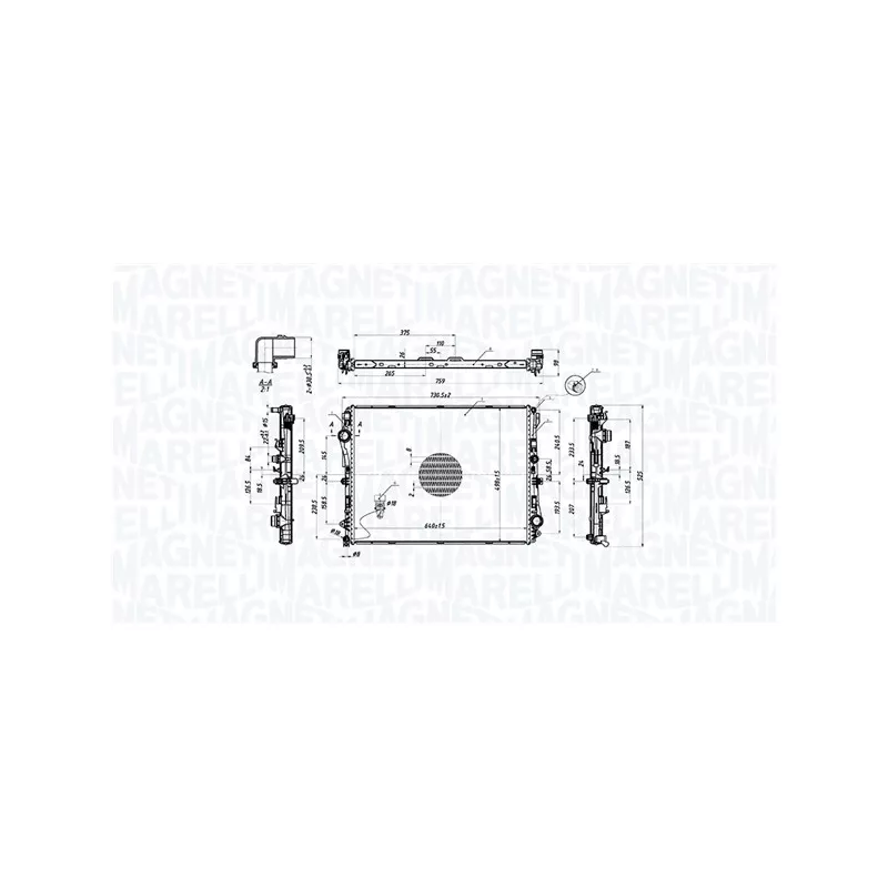 Radiateur, refroidissement du moteur MAGNETI MARELLI 350213220600