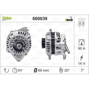 Alternateur VALEO 600039