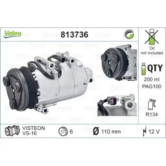 Compresseur, climatisation VALEO 813736