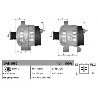 Alternateur DENSO DAN1052