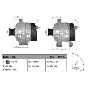 Alternateur DENSO DAN1085