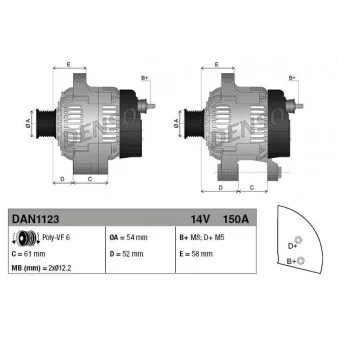 Alternateur DENSO DAN1123