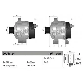 Alternateur DENSO DAN1124