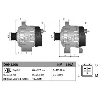 Alternateur DENSO DAN1208