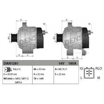 Alternateur DENSO DAN1281