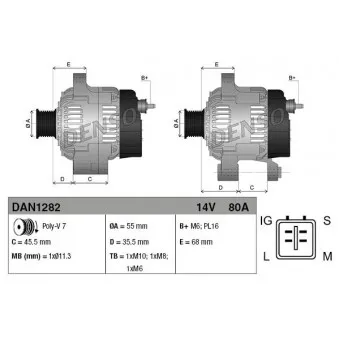 Alternateur DENSO DAN1282