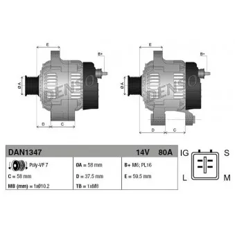 Alternateur DENSO DAN1347