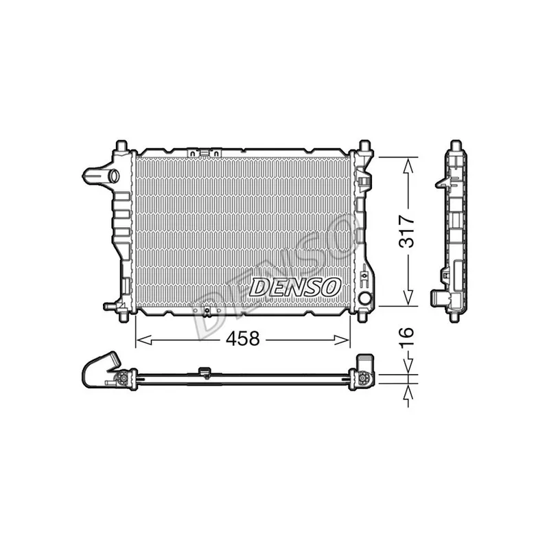 Radiateur, refroidissement du moteur DENSO DRM08005