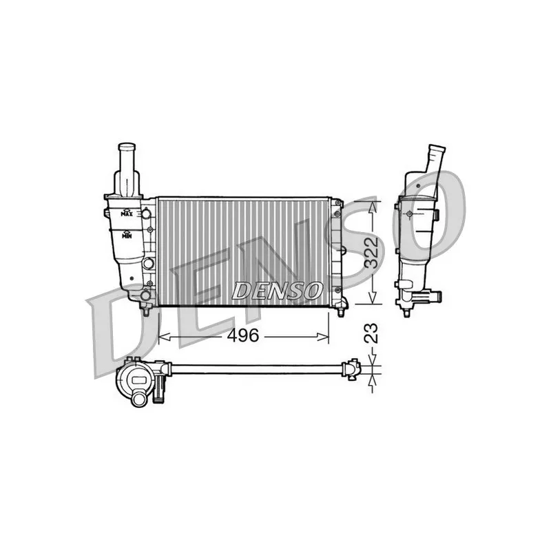 Radiateur, refroidissement du moteur DENSO DRM13003