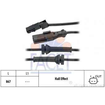 Capteur, vitesse de roue FACET 21.0053