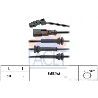 Capteur, vitesse de roue FACET 21.0056
