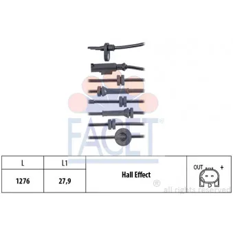 Capteur, vitesse de roue FACET 21.0141