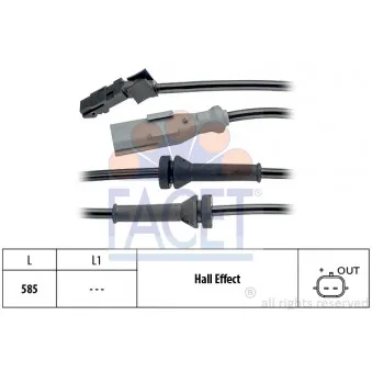 Capteur, vitesse de roue FACET 21.0144