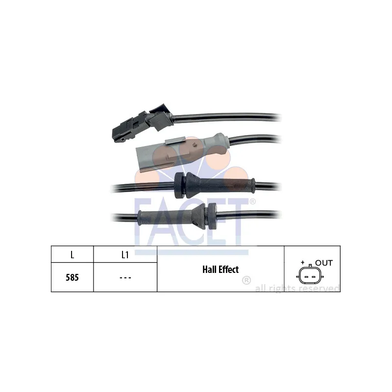 Capteur, vitesse de roue FACET 21.0144