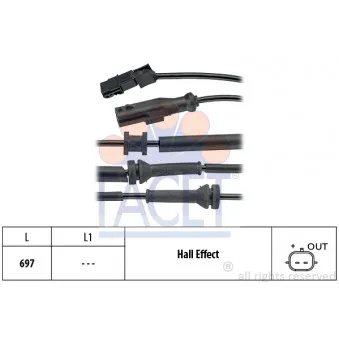 Capteur, vitesse de roue FACET 21.0147