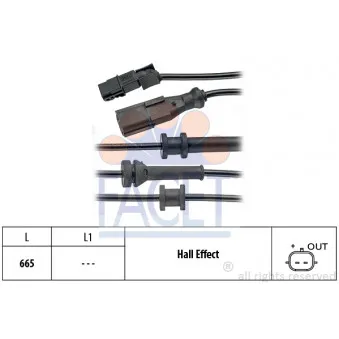 Capteur, vitesse de roue FACET 21.0154