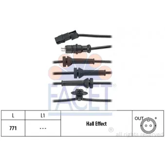 Capteur, vitesse de roue FACET 21.0156