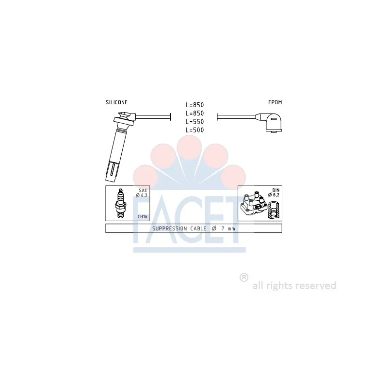 Kit de câbles d'allumage FACET 4.7106