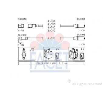 Kit de câbles d'allumage FACET 4.9551