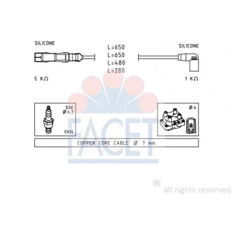 Kit de câbles d'allumage FACET 4.9585