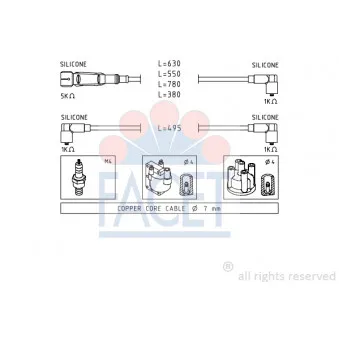 Kit de câbles d'allumage FACET 4.9660