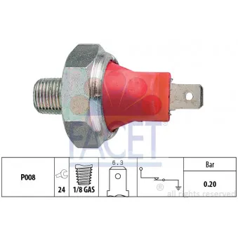 Indicateur de pression d'huile FACET 7.0035