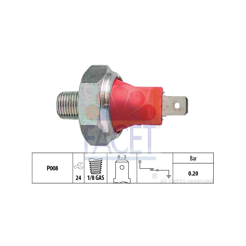 Indicateur de pression d'huile FACET 7.0035