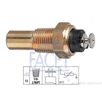 Sonde de température, liquide de refroidissement FACET 7.3014
