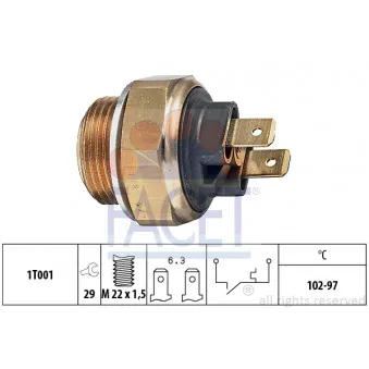 Interrupteur de température, ventilateur de radiateur FACET 7.5013