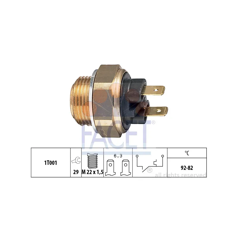 Interrupteur de température, ventilateur de radiateur FACET 7.5016