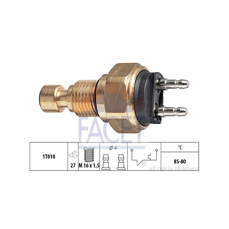 Interrupteur de température, ventilateur de radiateur FACET 7.5035