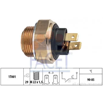 Interrupteur de température, ventilateur de radiateur FACET 7.5134