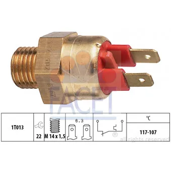 Interrupteur de température, ventilateur de radiateur FACET 7.5157