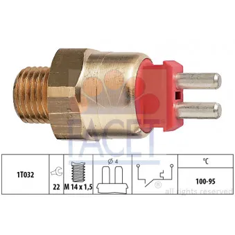 Interrupteur de température, ventilateur de radiateur FACET 7.5169