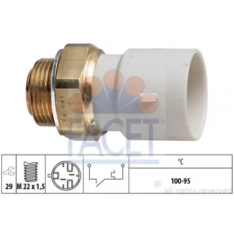 Interrupteur de température, ventilateur de radiateur FACET 7.5182