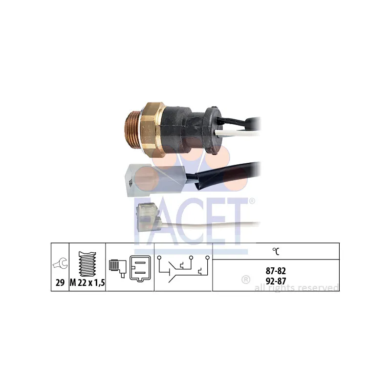 Interrupteur de température, ventilateur de radiateur FACET 7.5603