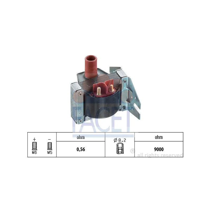 Bobine d'allumage FACET 9.6080