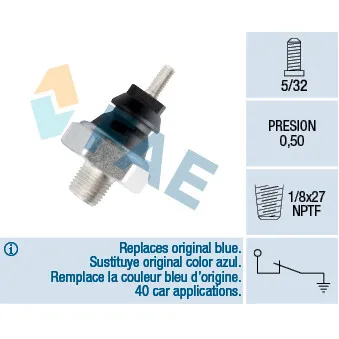 Indicateur de pression d'huile FAE 12040