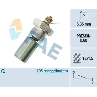 Indicateur de pression d'huile FAE 12260