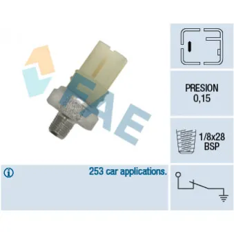 Indicateur de pression d'huile FAE 12420