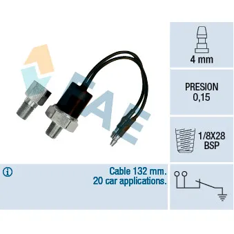 Indicateur de pression d'huile FAE 12540
