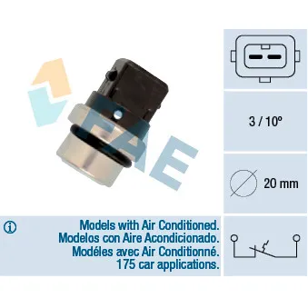 Contact thermique, voyant avertisseur de l'agent réfrigérant FAE 35650