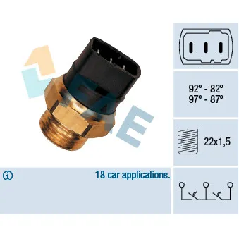 Interrupteur de température, ventilateur de radiateur FAE 38150