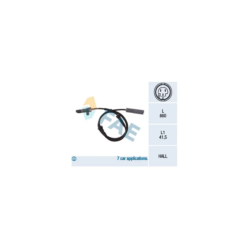 Capteur, vitesse de roue FAE 78009