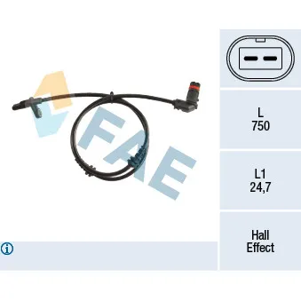 Capteur, vitesse de roue FAE 78210