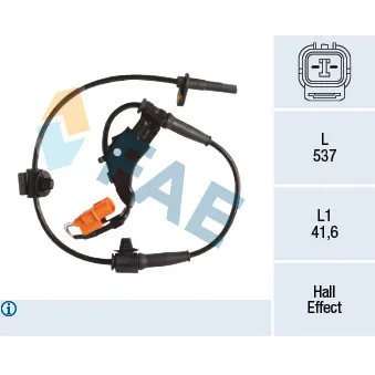 Capteur, vitesse de roue FAE 78231