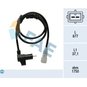 Capteur, vitesse de roue FAE 78371