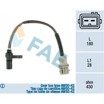 Capteur d'angle, vilebrequin FAE 79125